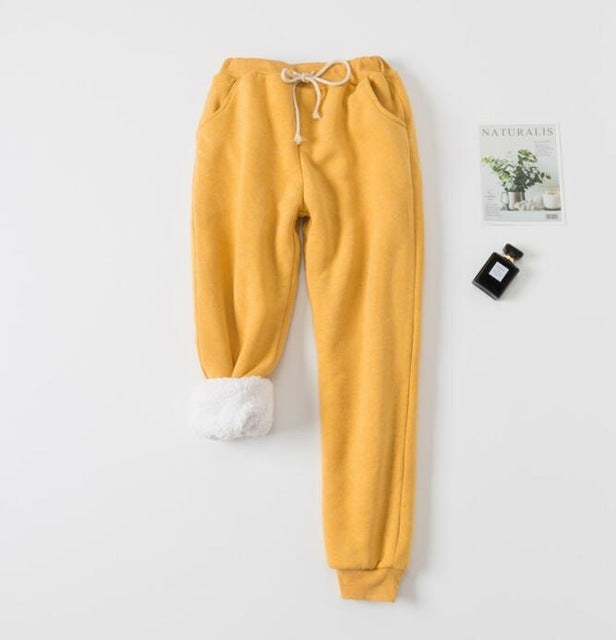 Calça Acolchoada com Forro de Veludo de Cordeiro – Conforto e Estilo em Dias Frios